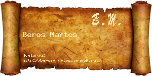 Beros Martos névjegykártya